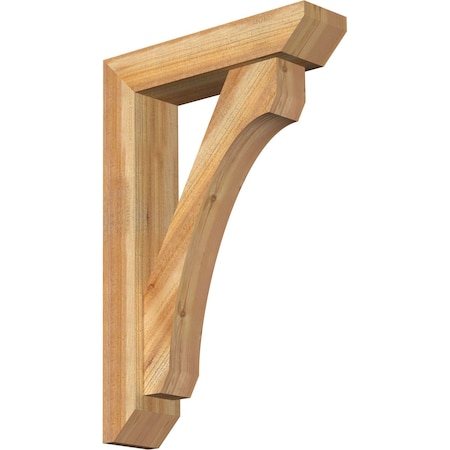 Ekena Millwork Legacy Slat Rough Sawn Bracket w/ Offset Brace, Western Red Cedar, 6"W x 24"D x 36"H BKT0604X24X36LEC06RWR